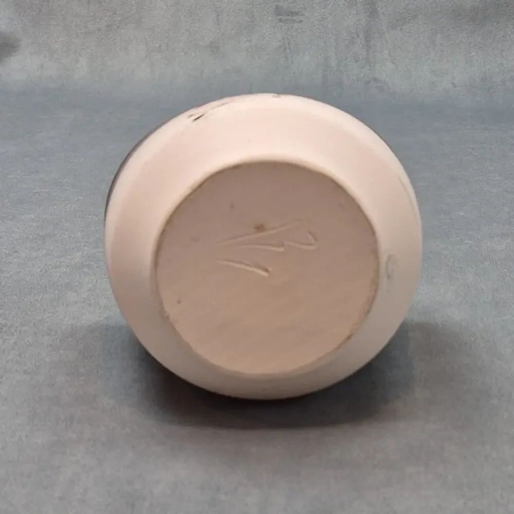 Paul Uhl Signed Ceramic Art Vase Unique Form with Black, White and Red Glaze